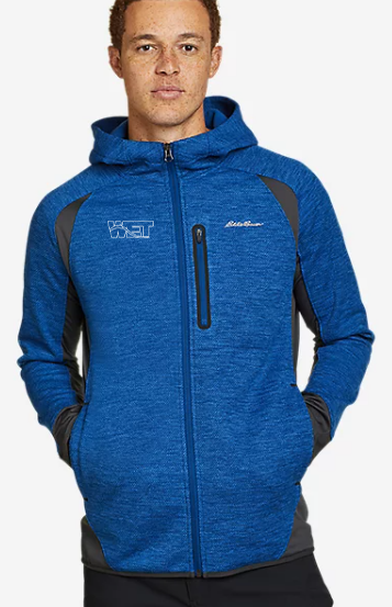 Eddie Bauer Cloud Layer Hybrid Full-Zip Hoodie—Blue