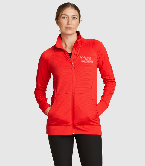 Ladies Eddie Bauer High Route Grid Fleece Full-Zip Mock Neck