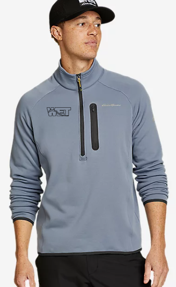 Eddie Bauer Outpace Flex Fleece 1/2 Zip-Blue Haze