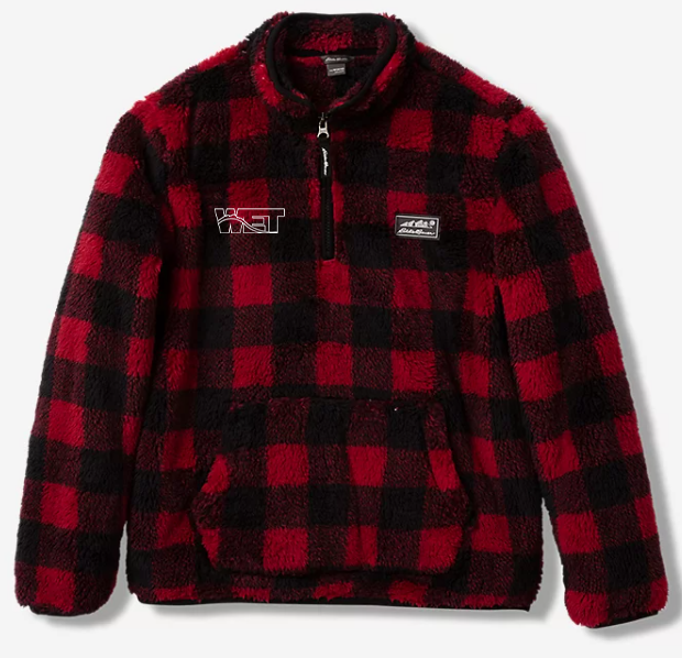 Eddie Bauer Youth (Also Fits Small-Med Ladies) Quest Fleece 1/4 Zip-Plaid Print